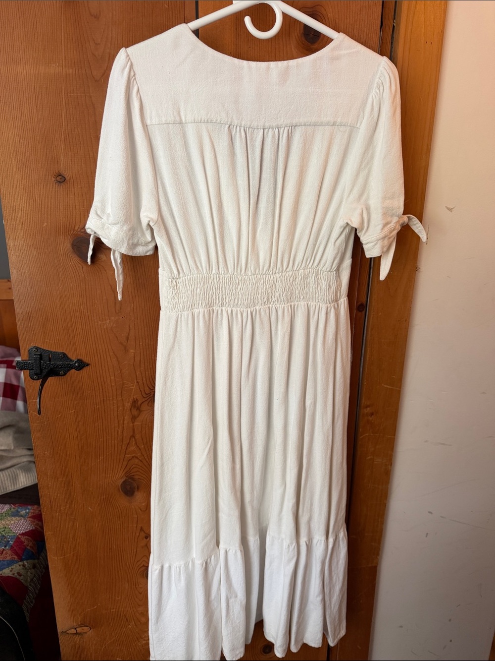 Altar'd State Cream Button-Front V-Neck Midi Dress - Picture 5 of 5